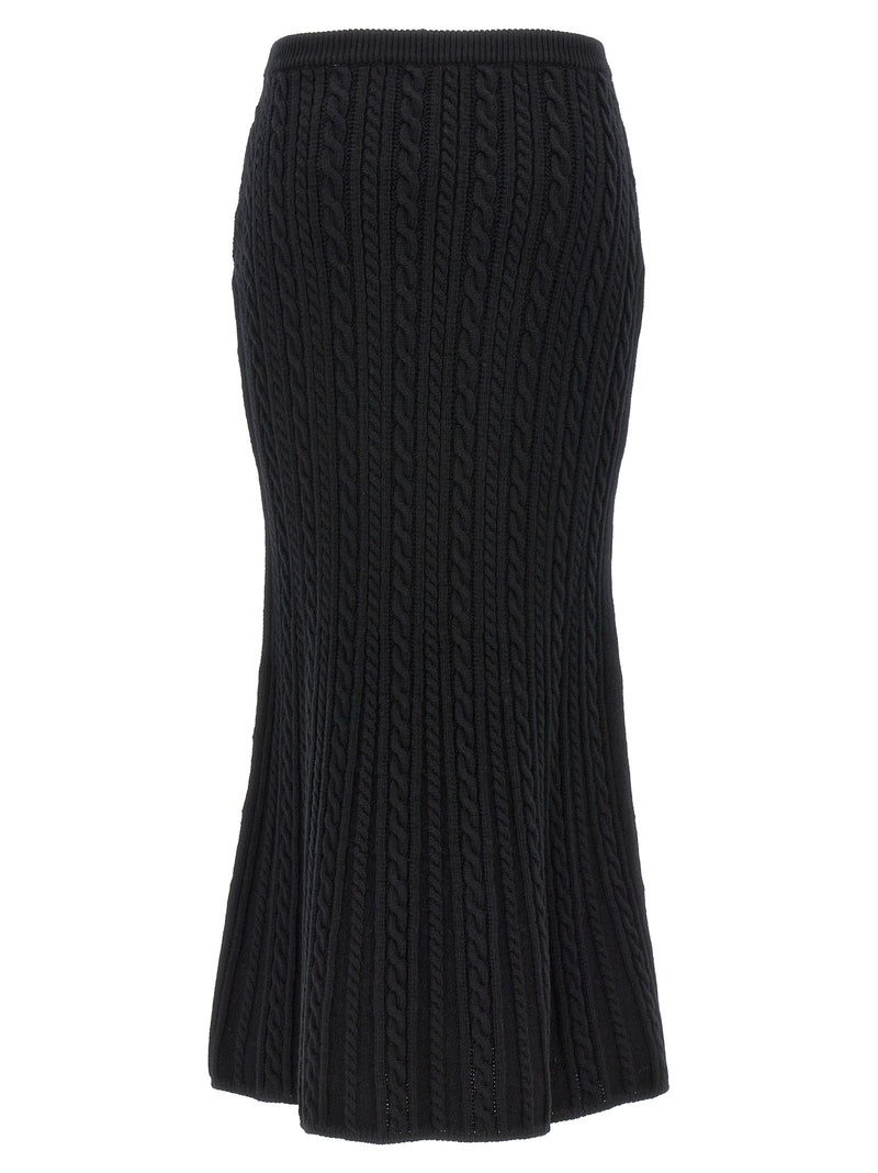 Alessandra Rich Black Wool Mini Skirt