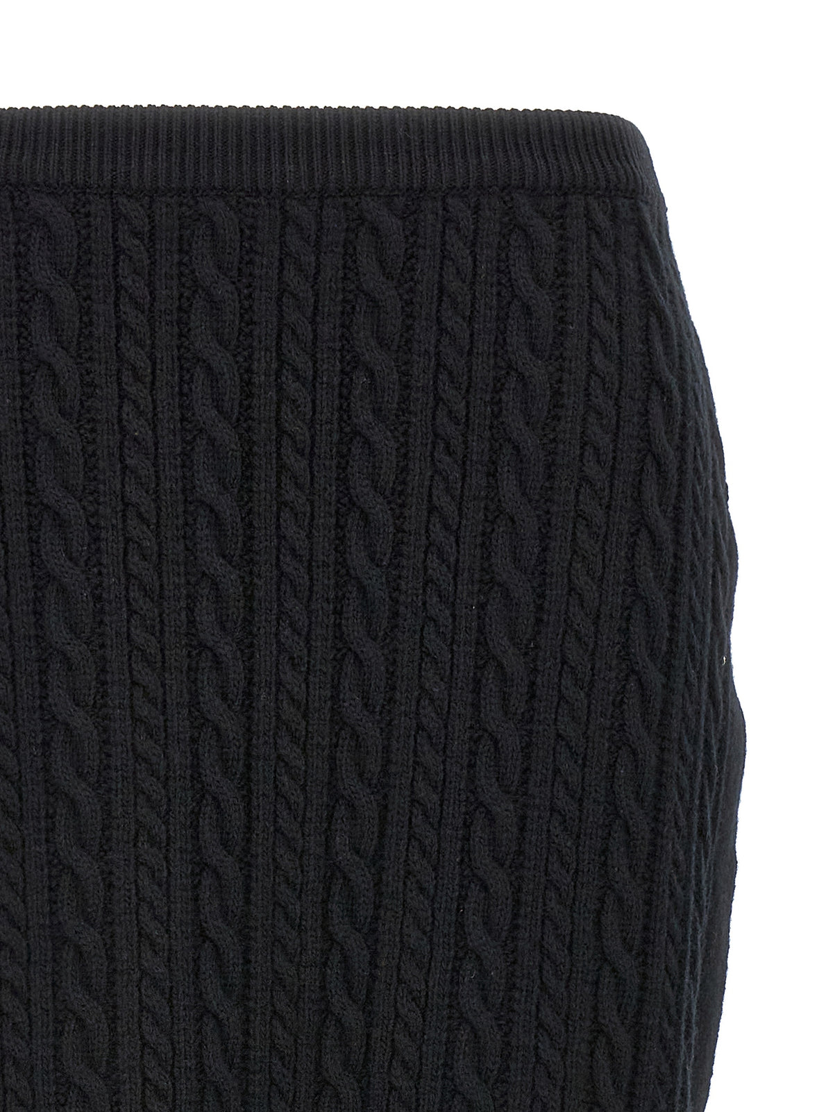 Alessandra Rich Black Wool Mini Skirt
