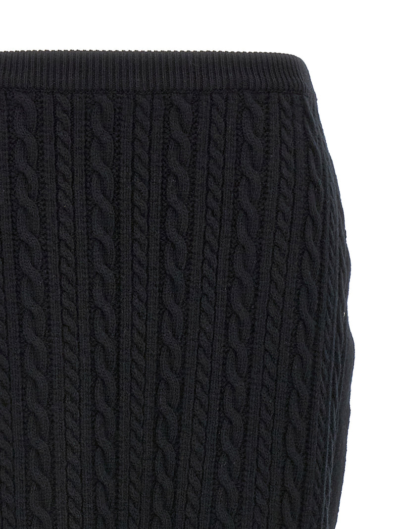 Alessandra Rich Black Wool Mini Skirt
