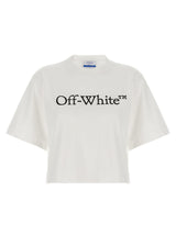 Off-White White Cotton T-Shirt - Cropped Crew Neck