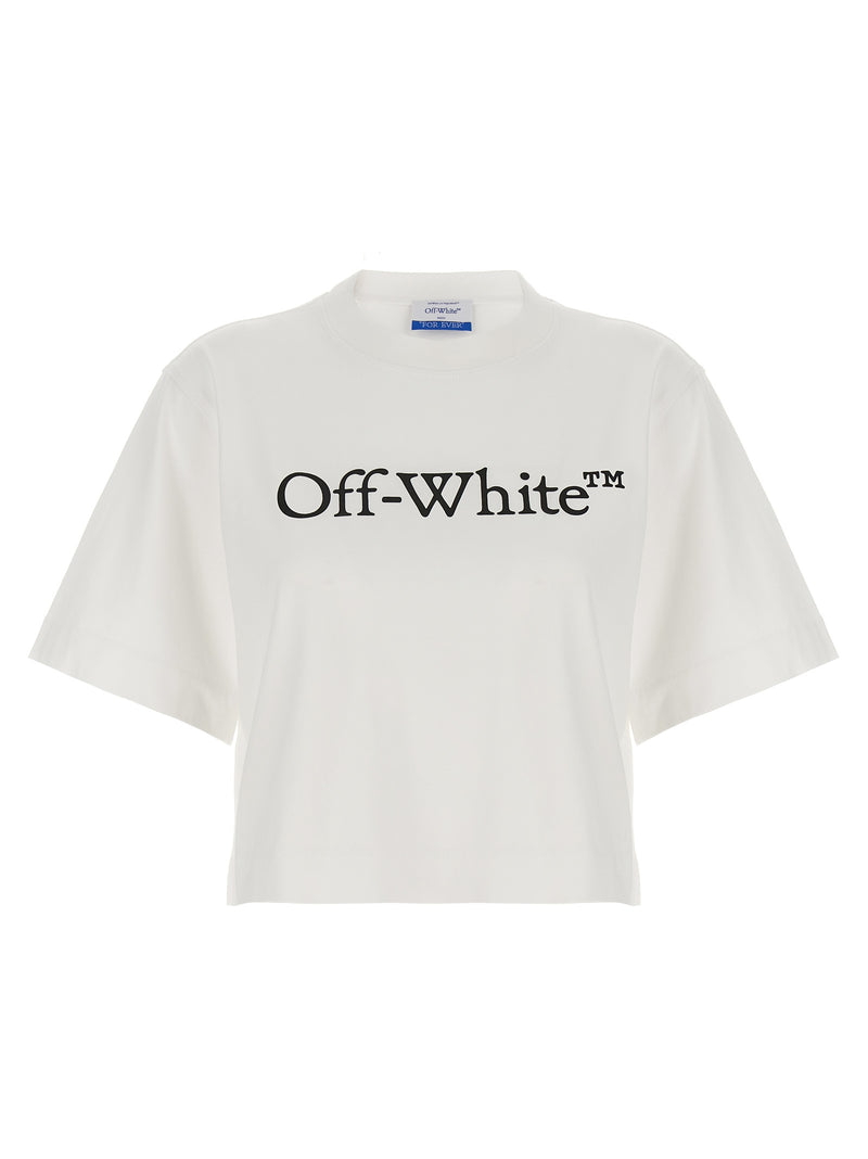 Off-White White Cotton T-Shirt - Cropped Crew Neck