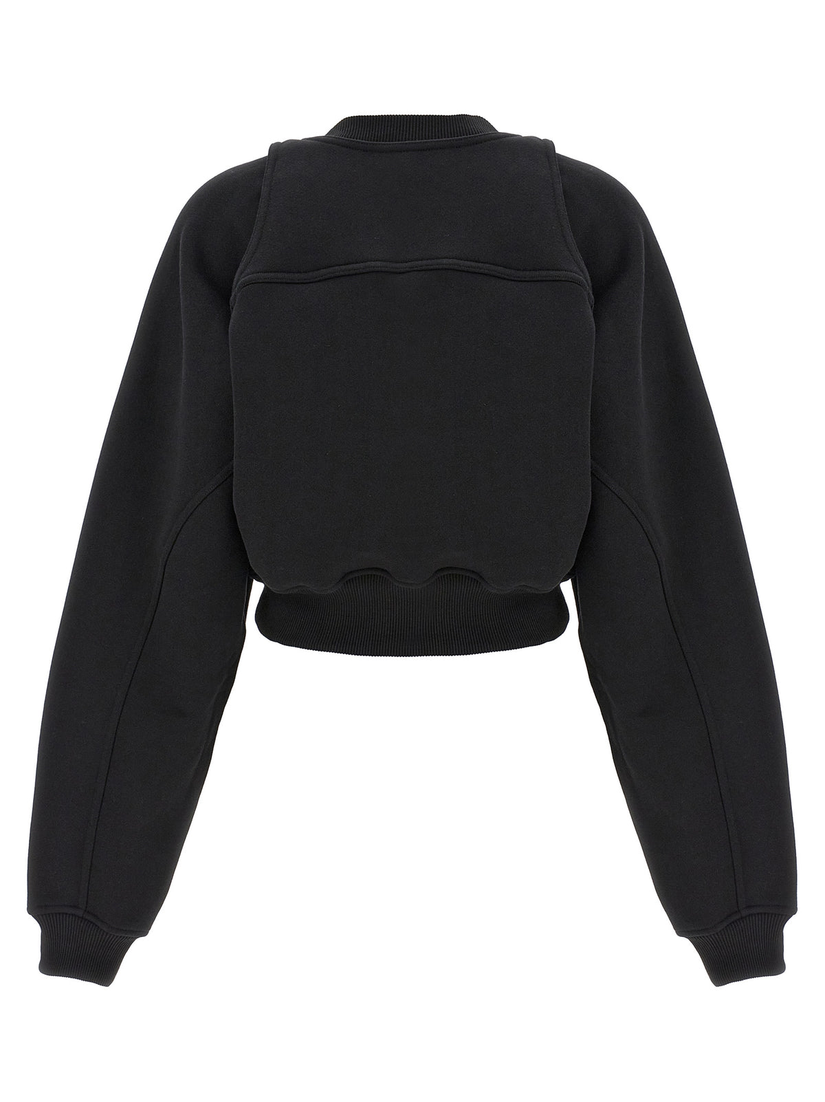 Off-White Bicolor Cotton Sweatshirt - Edgy Cropped Design