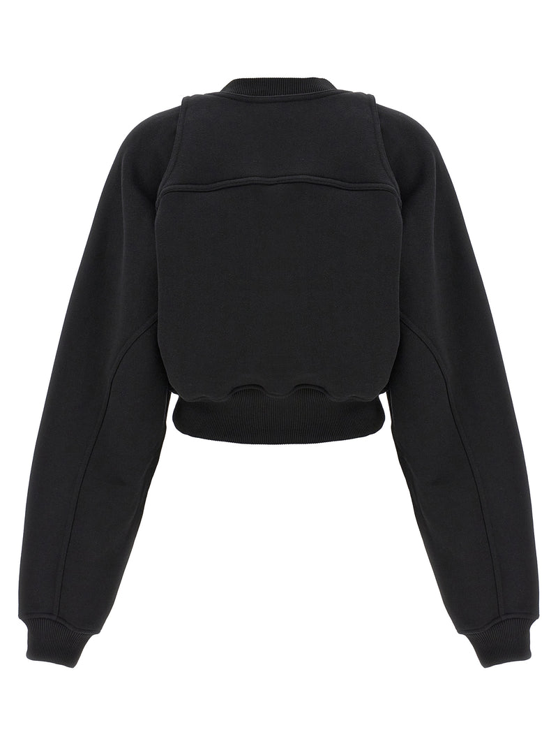 Off-White Bicolor Cotton Sweatshirt - Edgy Cropped Design