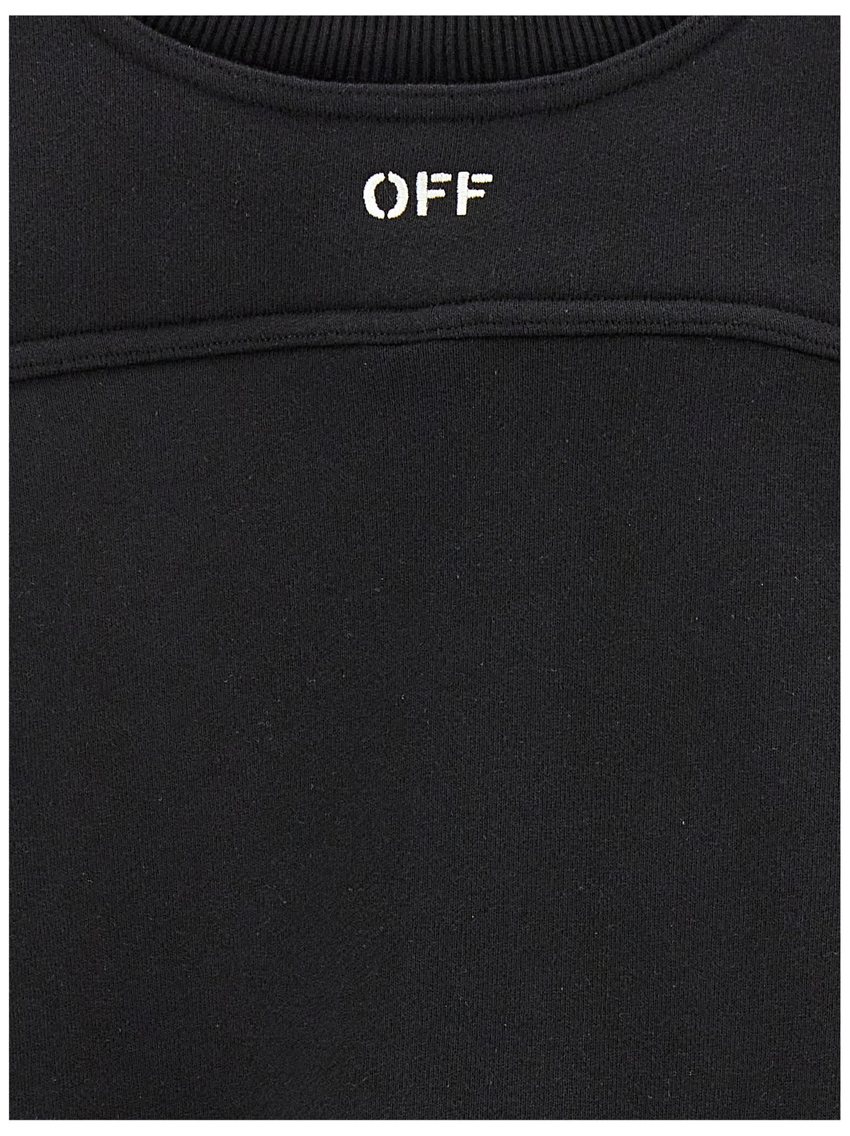 Off-White Bicolor Cotton Sweatshirt - Edgy Cropped Design