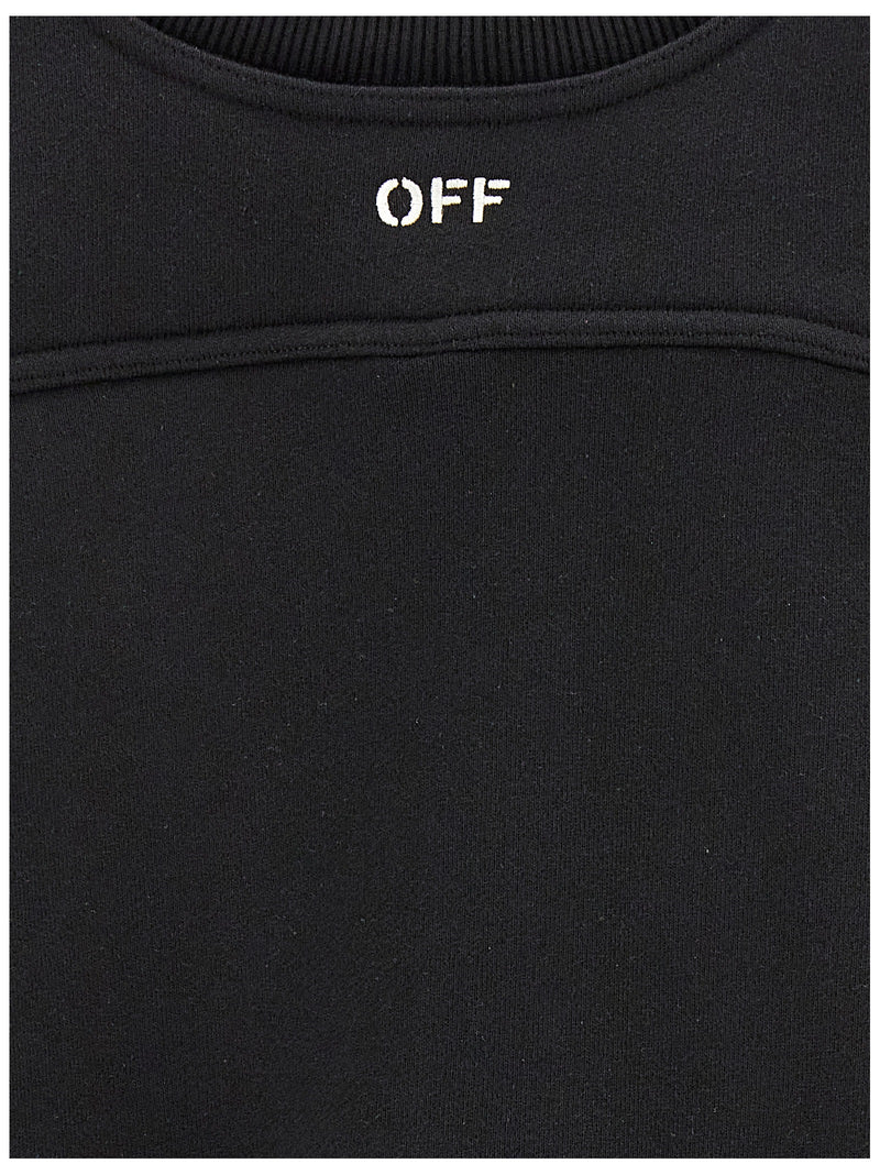 Off-White Bicolor Cotton Sweatshirt - Edgy Cropped Design
