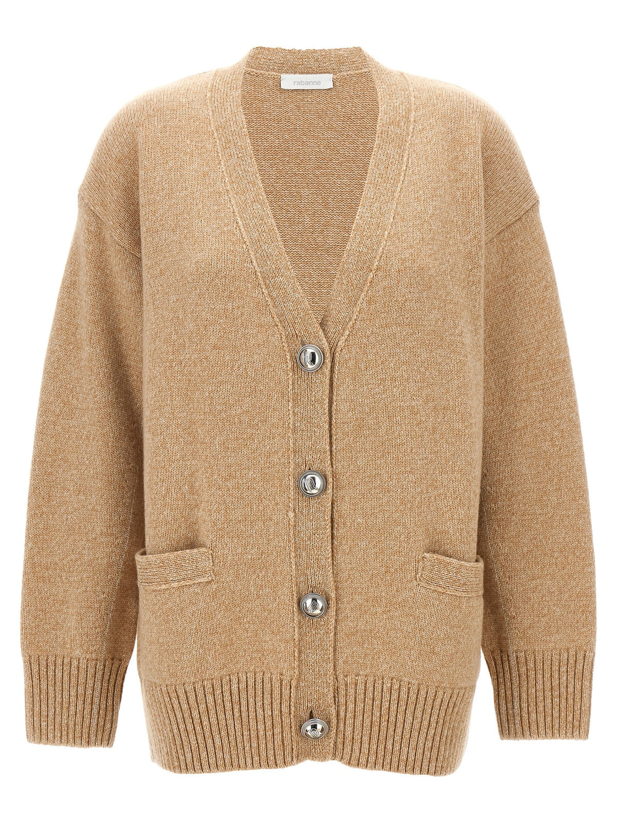 Cardigan Paco Rabanne en laine beige