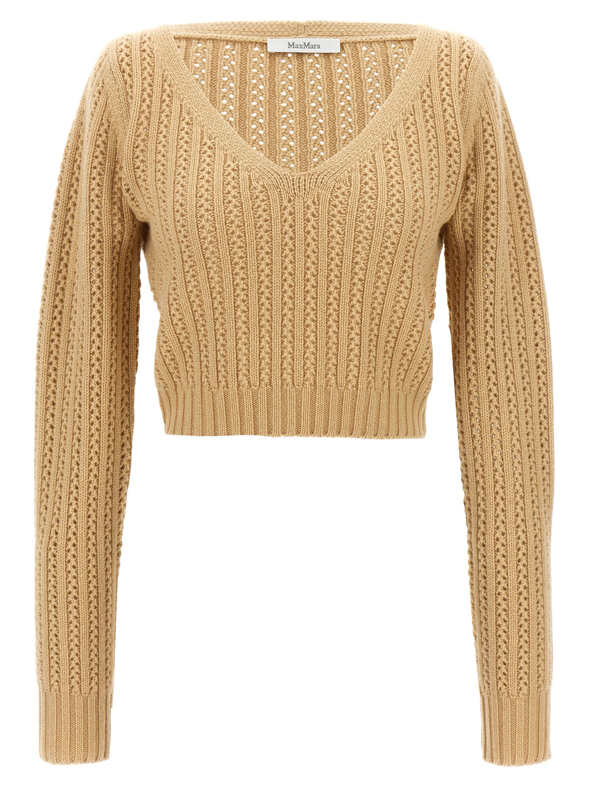 Max Mara Ifrem Beige Wool and Cashmere Cardigan