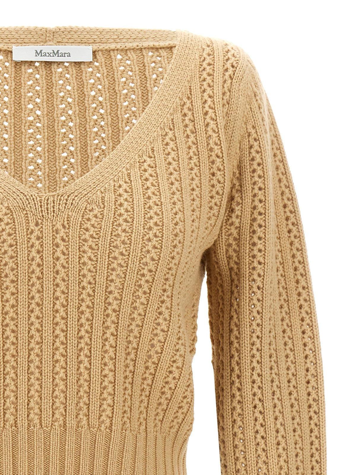 Max Mara Ifrem Beige Wool and Cashmere Cardigan