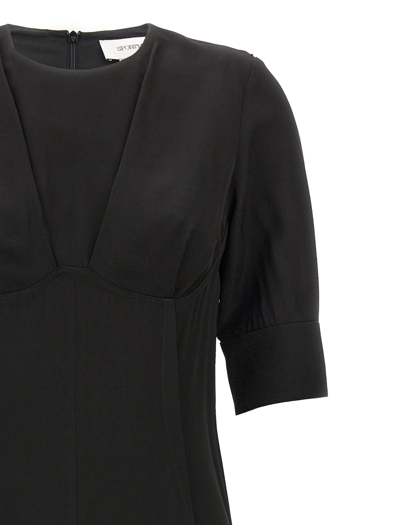 Sportmax Sele Black Viscose Midi Dress