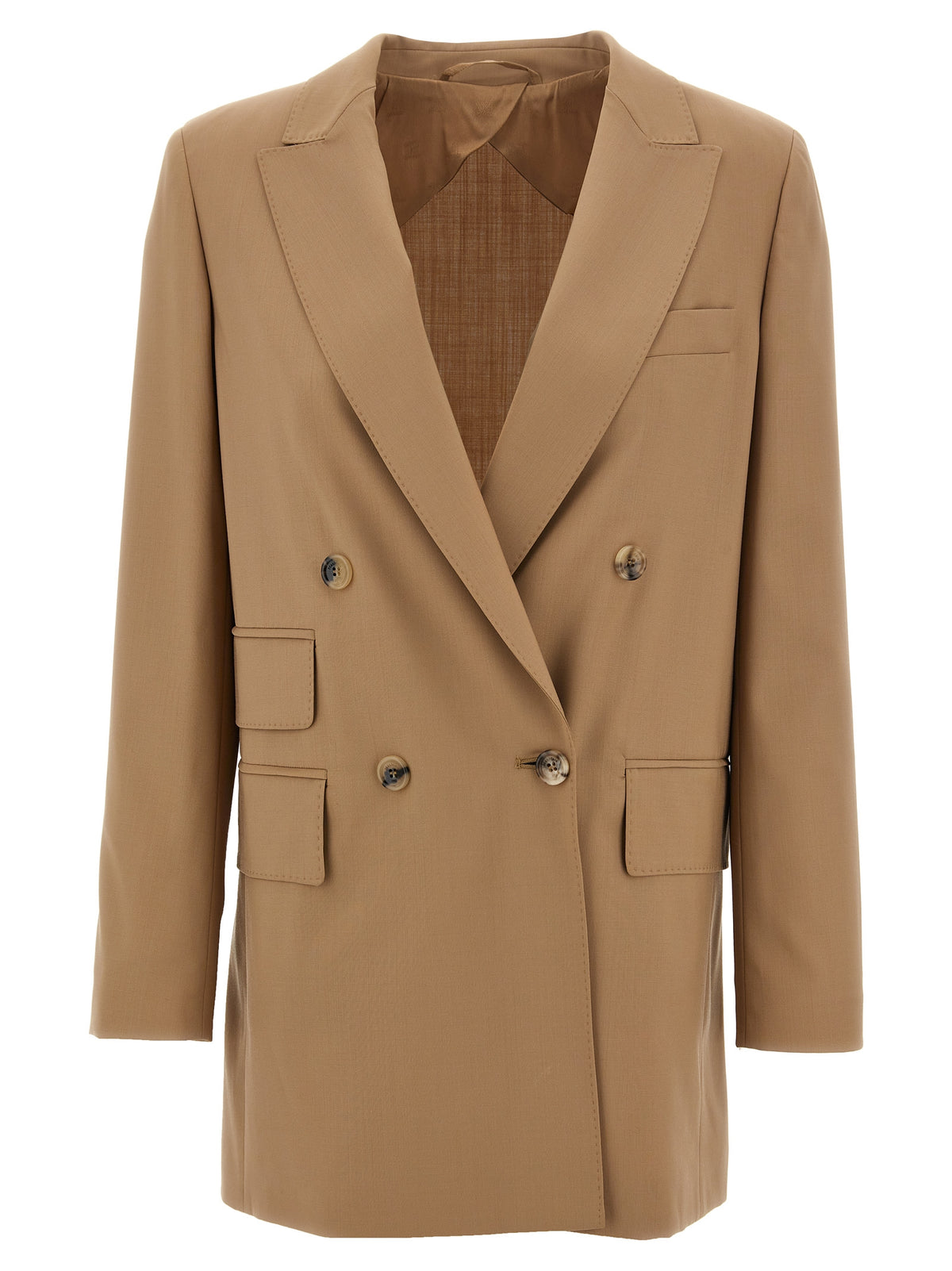 Max Mara Nebbie Beige Virgin Wool Blazer