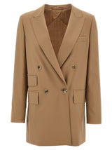 Max Mara Nebbie Beige Virgin Wool Blazer