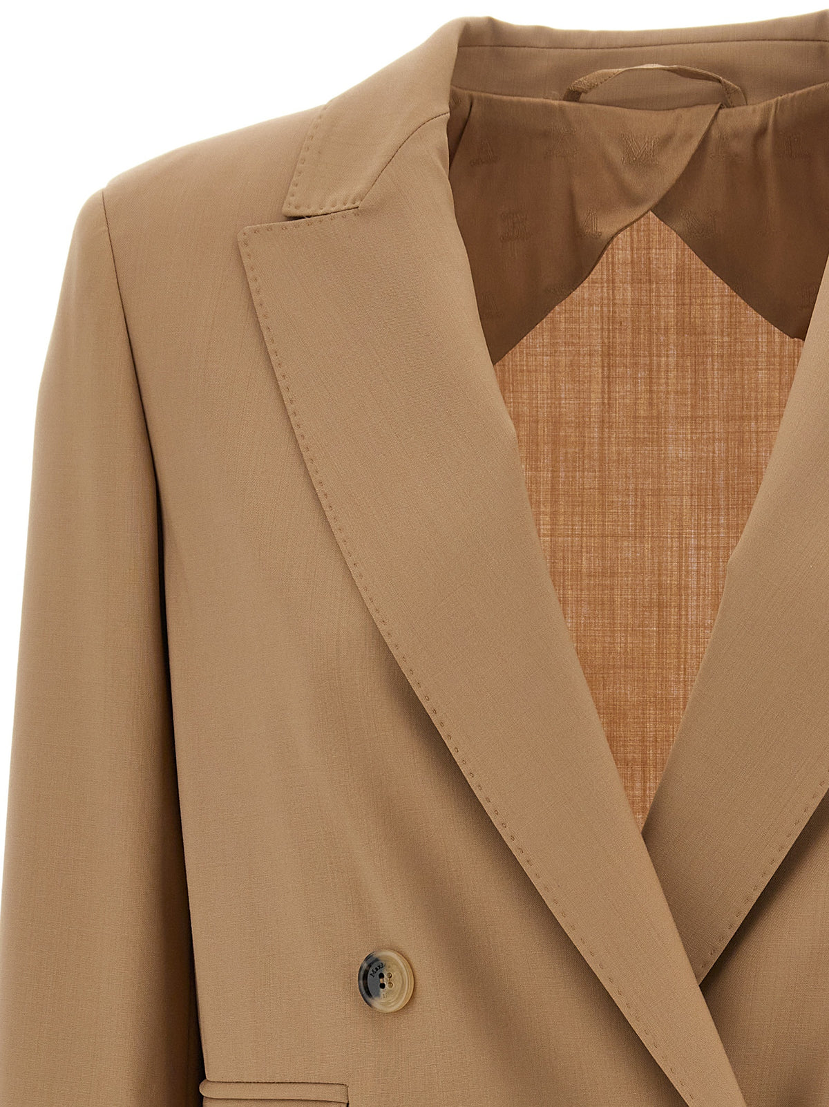 Max Mara Nebbie Beige Virgin Wool Blazer
