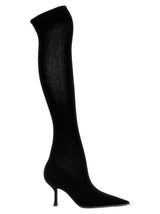 RENE CAOVILLA Black Leather Over The Knee Boots