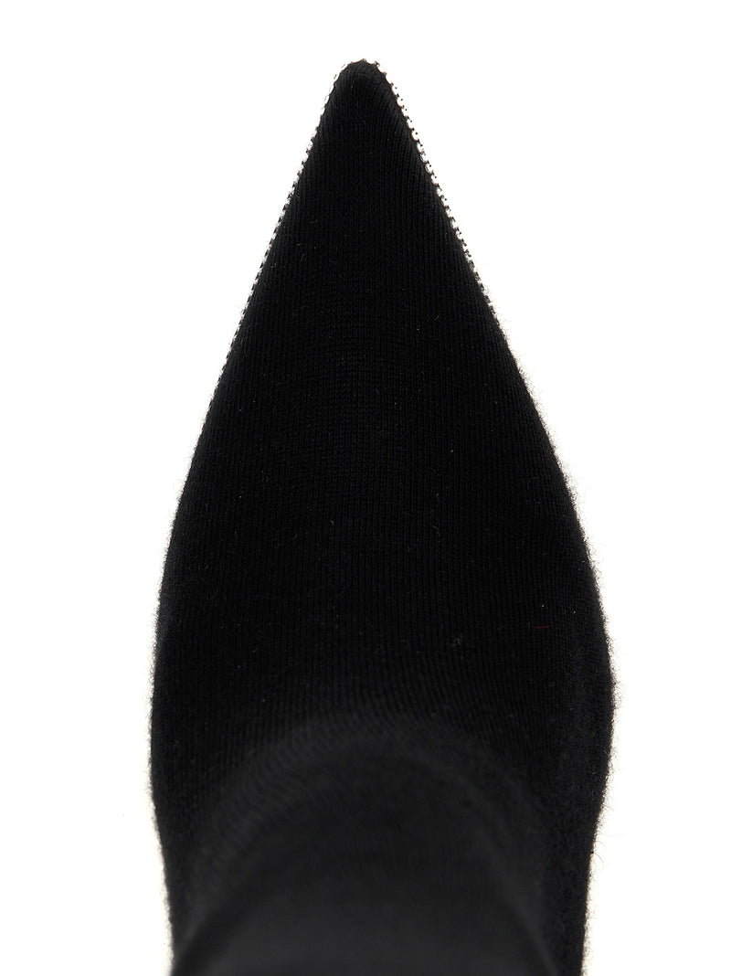 RENE CAOVILLA Black Leather Over The Knee Boots