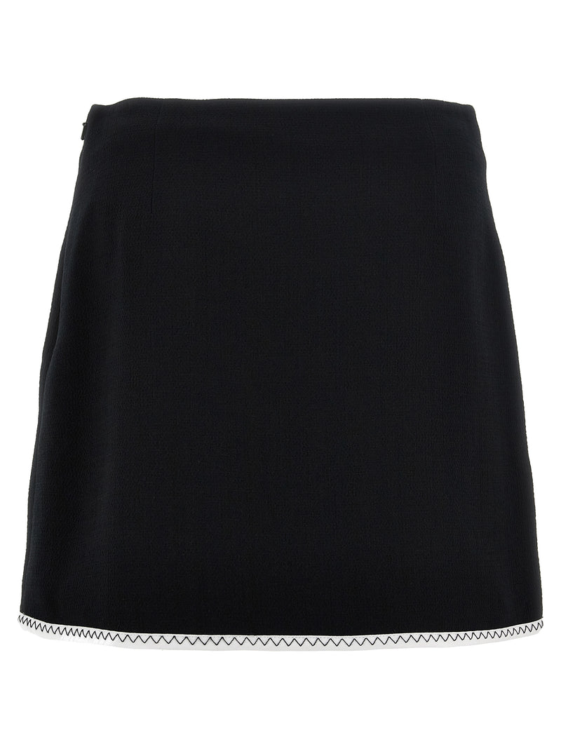 Moschino Bicolor Viscose Long Skirt - White/Black