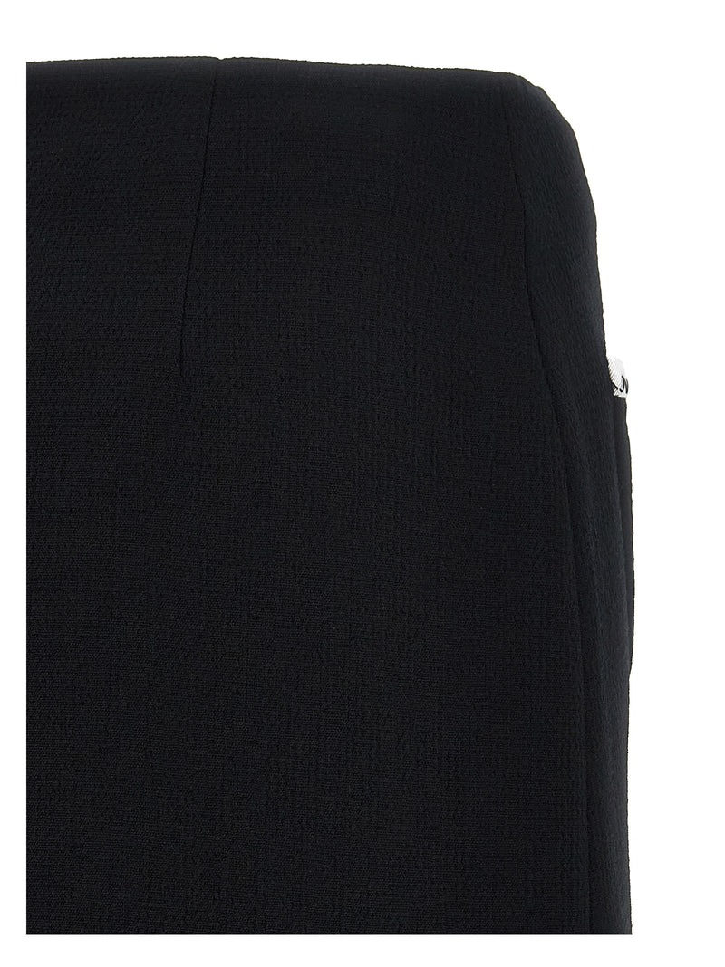 Moschino Bicolor Viscose Long Skirt - White/Black