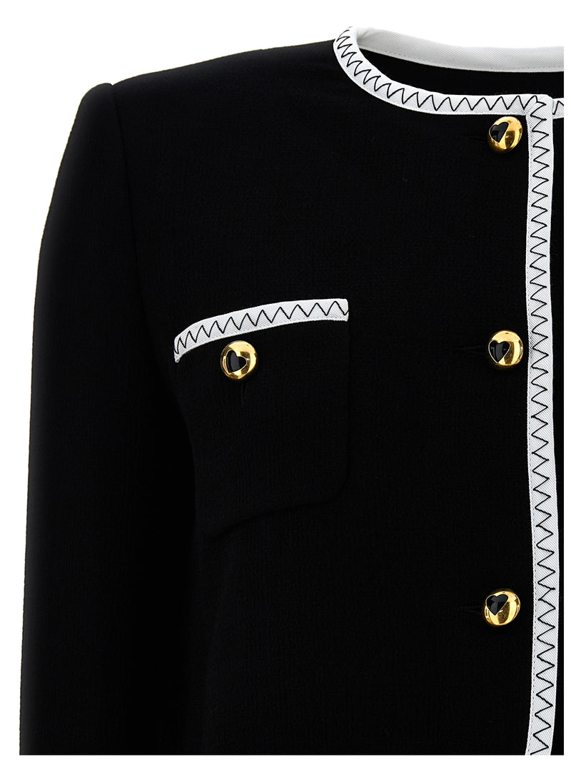 Moschino Bicolor Viscose Full-Length Jacket