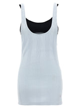 The Attico Blue Ribbed Cotton Tank Top