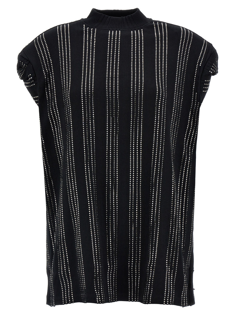 The Attico Laurie Black Cotton Short Dress