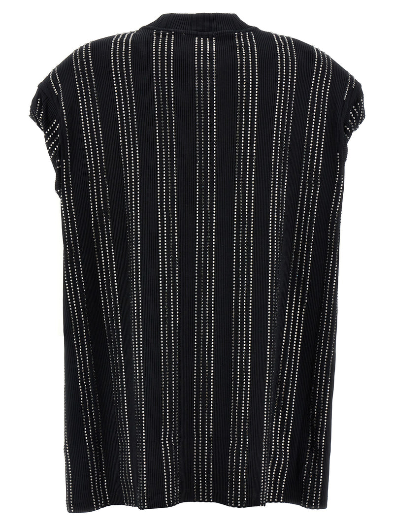 The Attico Laurie Black Cotton Short Dress