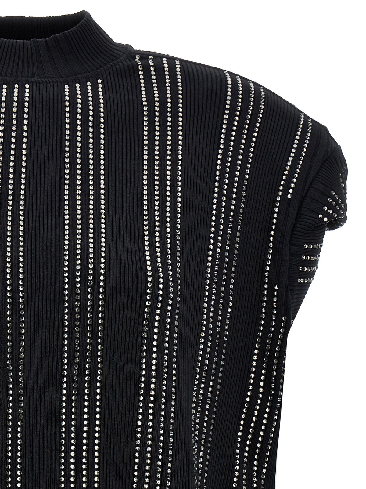 The Attico Laurie Black Cotton Short Dress