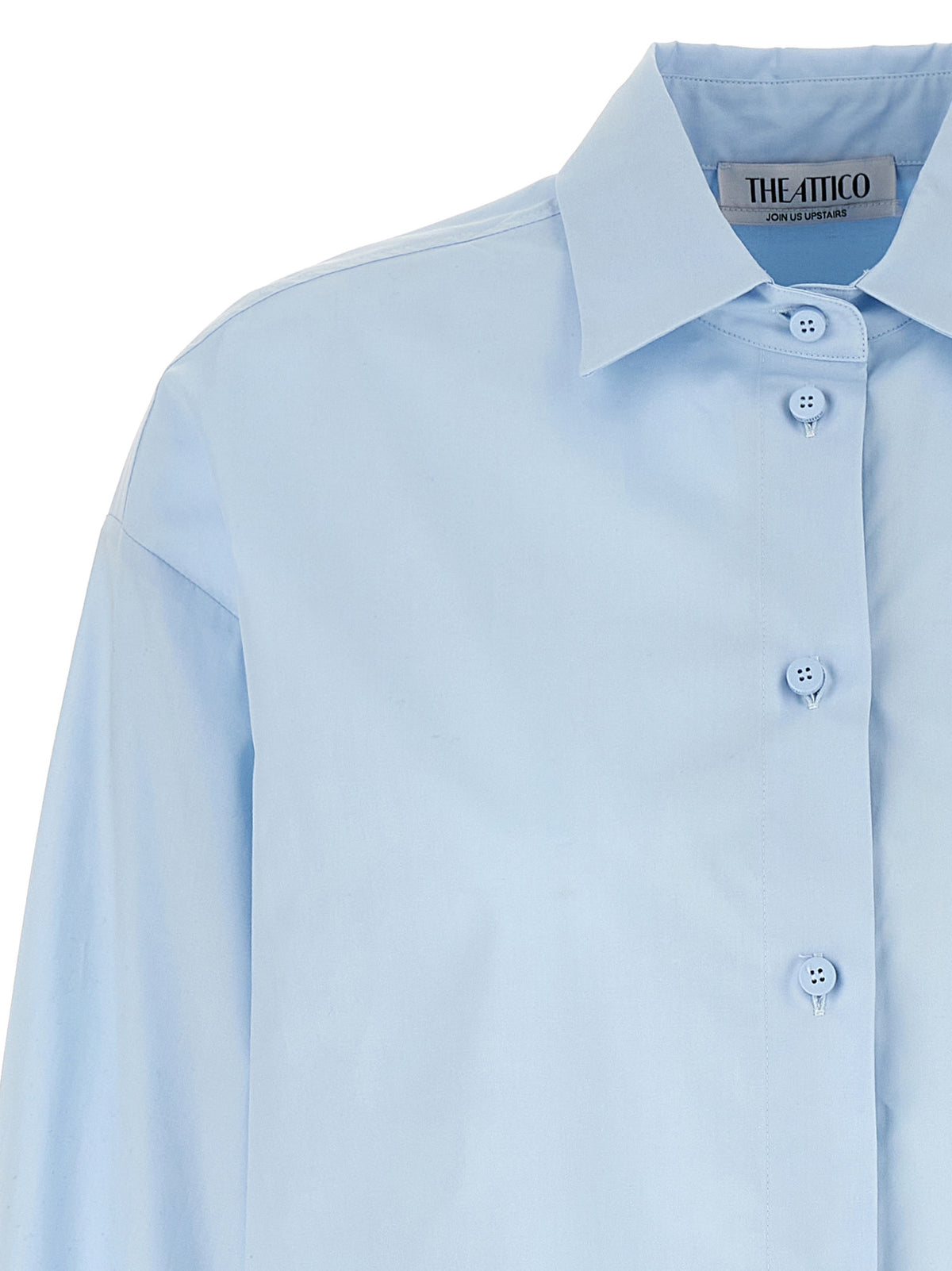 The Attico Eliza Blue Cotton Blouse
