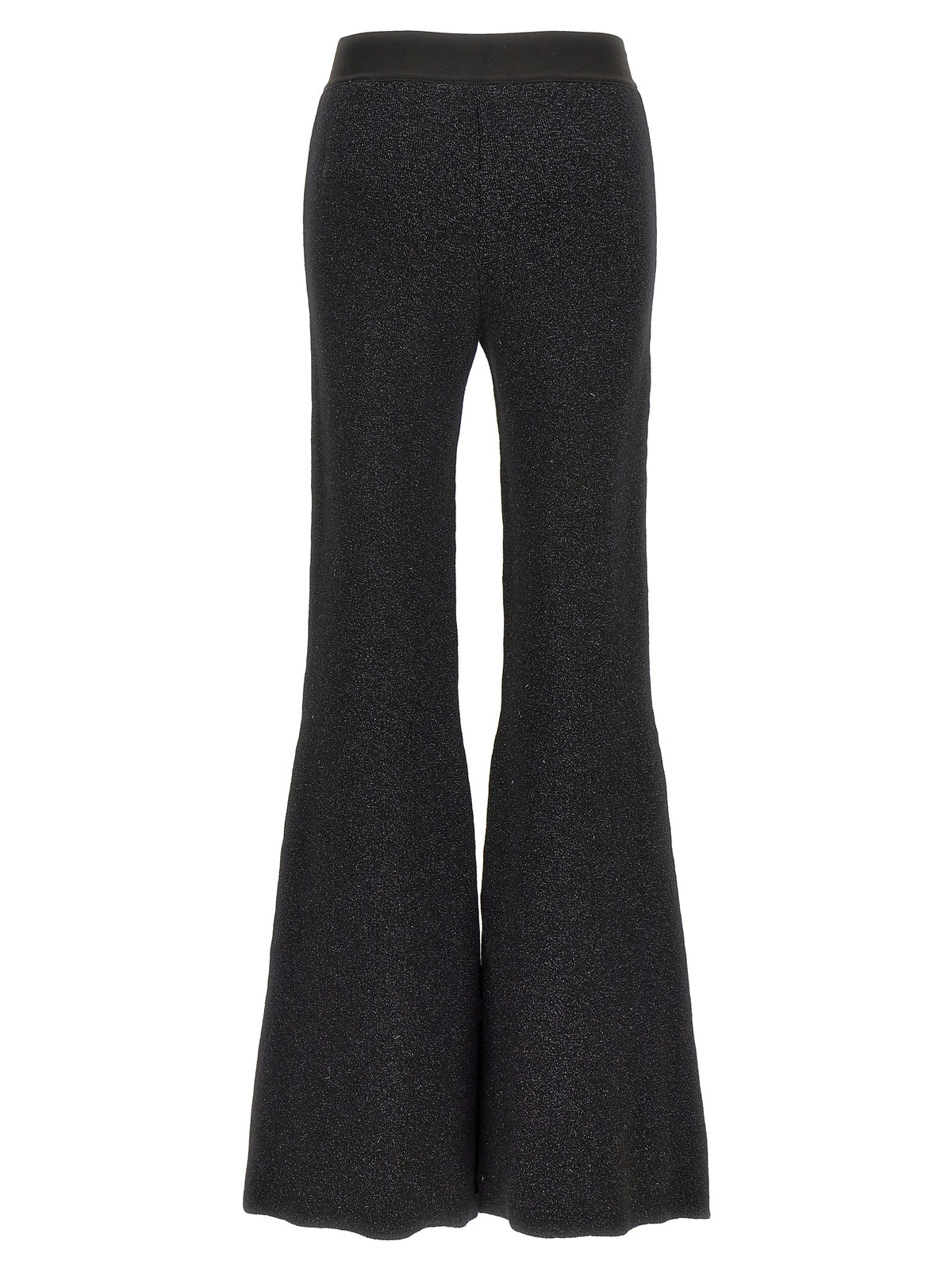 Palm Angels Black Viscose Flared Pants - Logo Tape Design