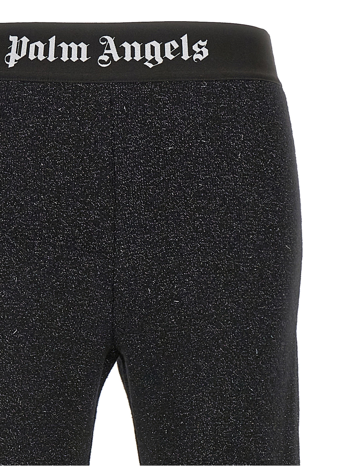 Palm Angels Black Viscose Flared Pants - Logo Tape Design
