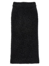 Balenciaga Black Cotton Midi Skirt with Wide Back Slit