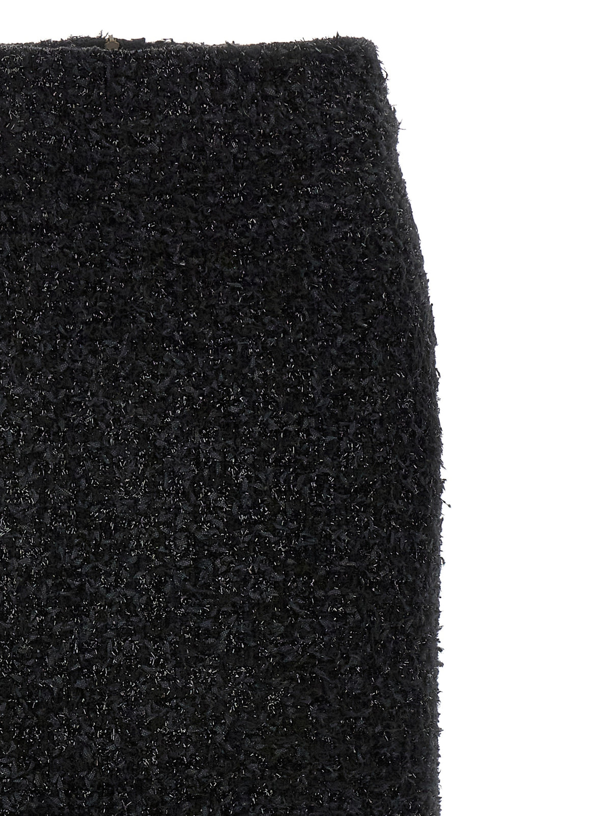 Balenciaga Black Cotton Midi Skirt with Wide Back Slit