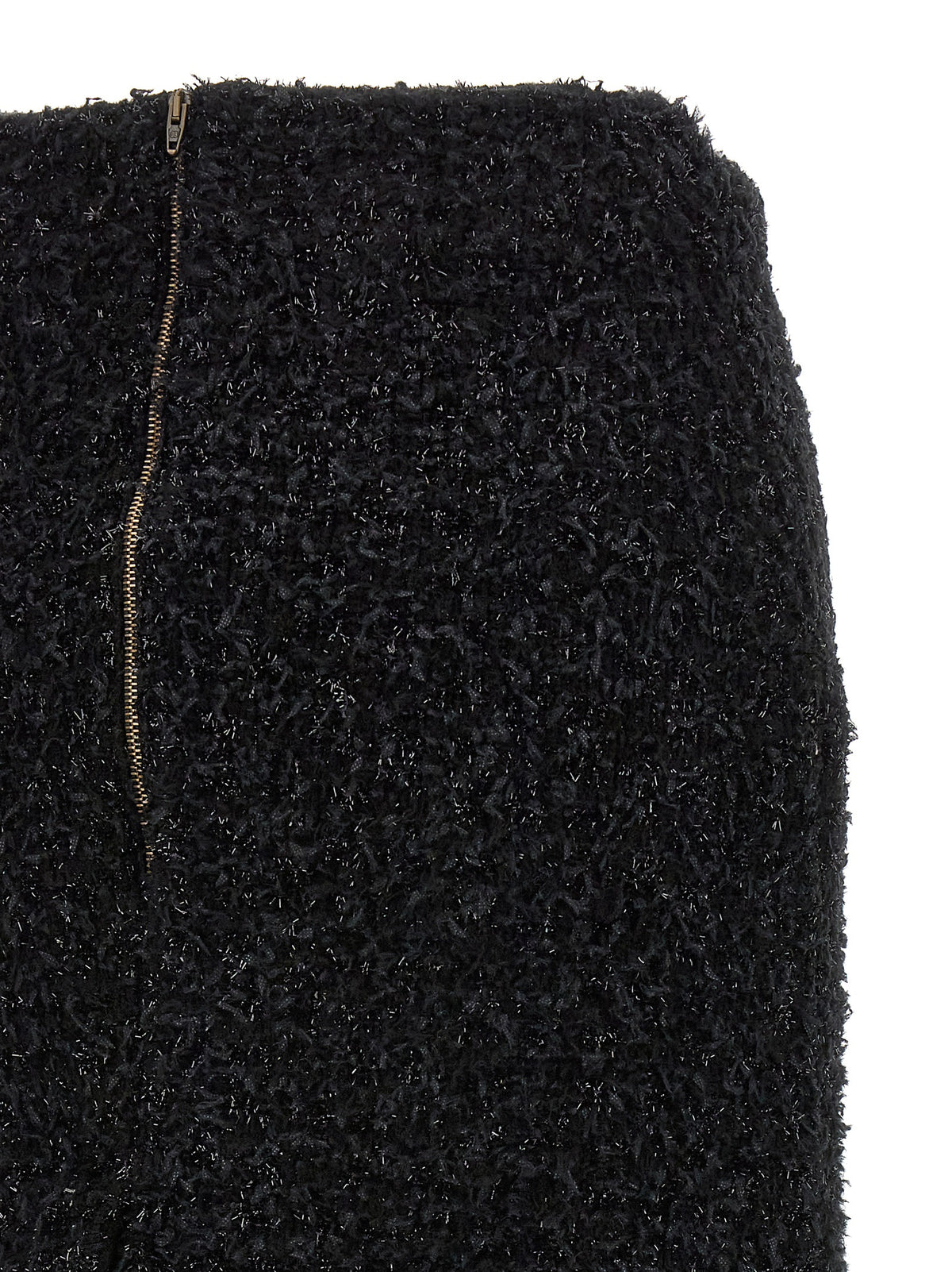 Balenciaga Black Cotton Midi Skirt with Wide Back Slit