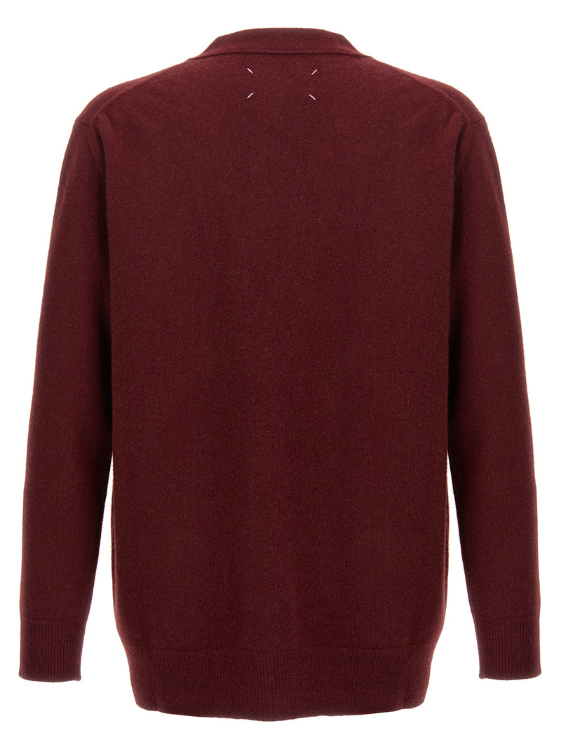 Maison Margiela Bordeaux Wool Cardigan for Men