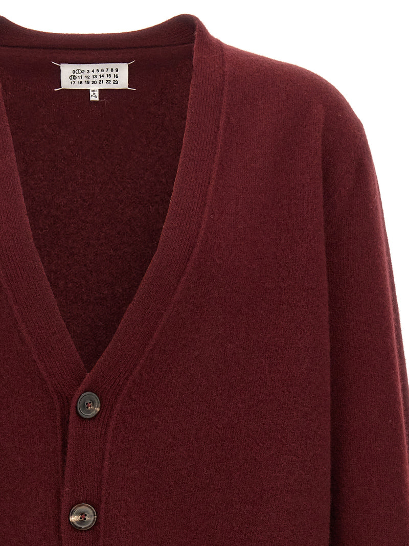Maison Margiela Bordeaux Wool Cardigan for Men