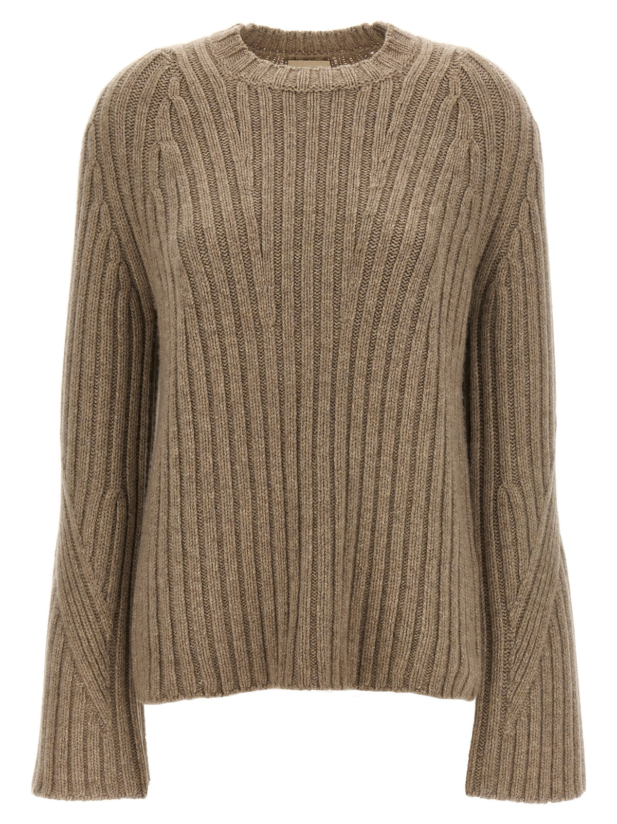 Khaite Calvin Beige Ribbed Cashmere Cardigan
