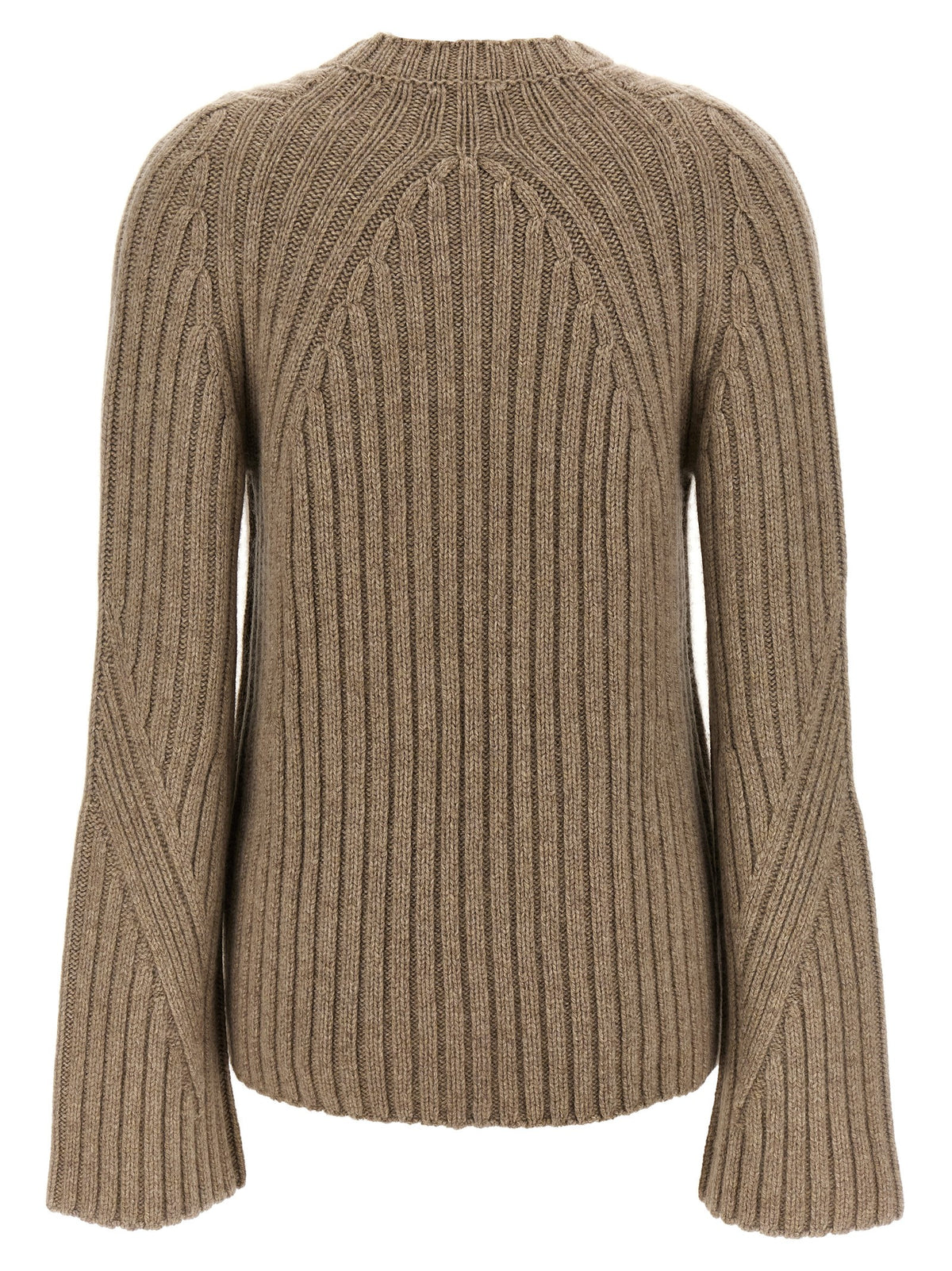 Khaite Calvin Beige Ribbed Cashmere Cardigan