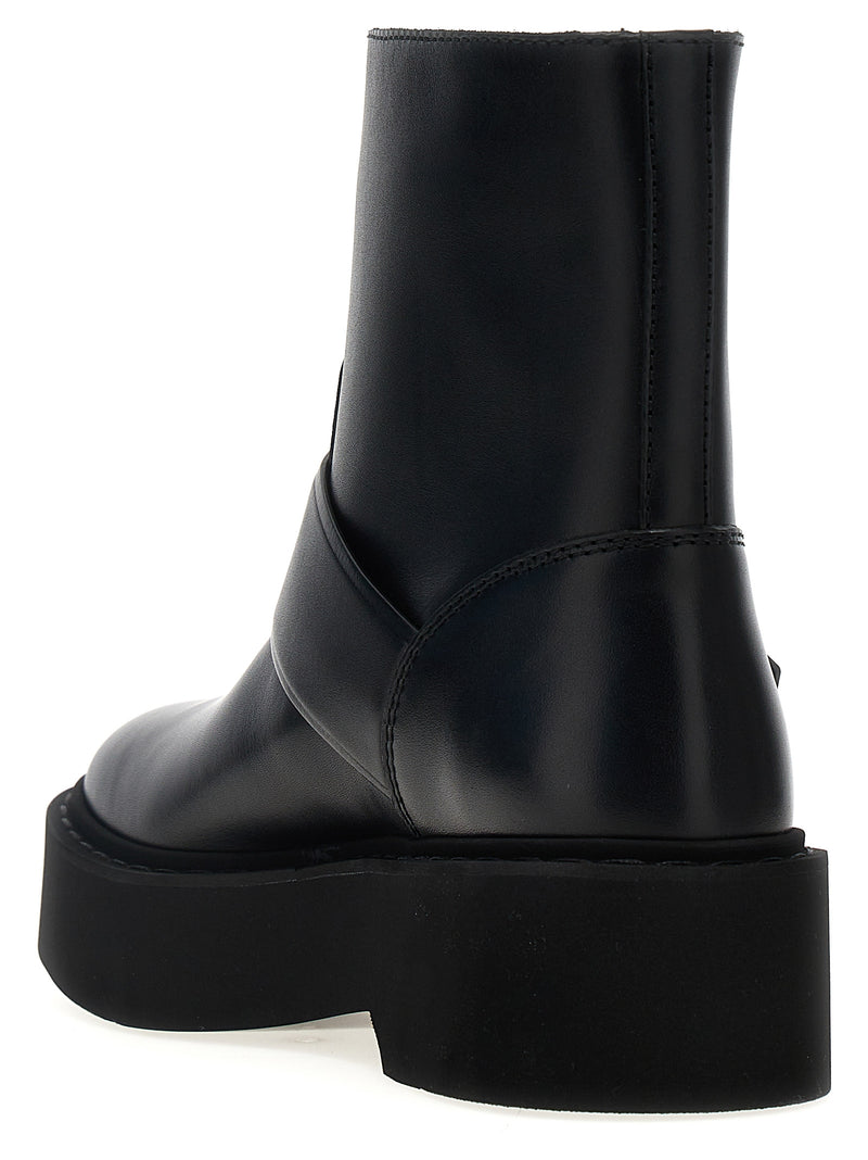 Roger Vivier Black Calfskin Ankle Boots - Viv Rangers