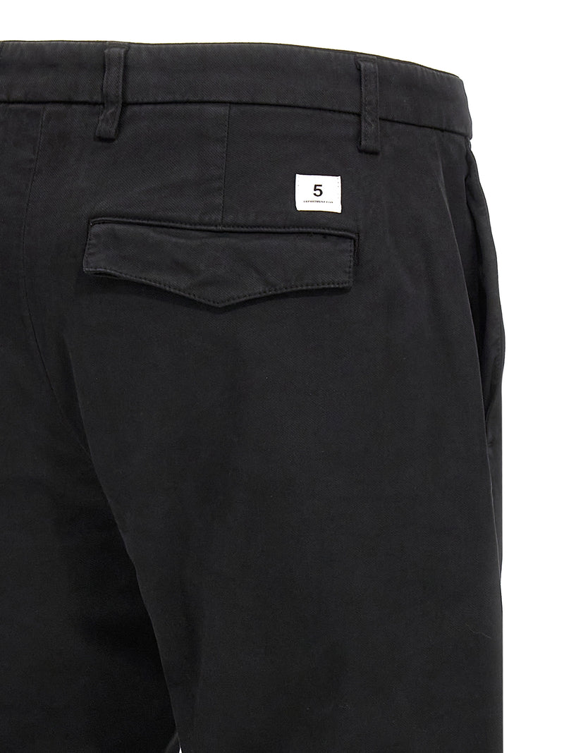 Department 5 Prince Black Cotton Casual Pants for Men