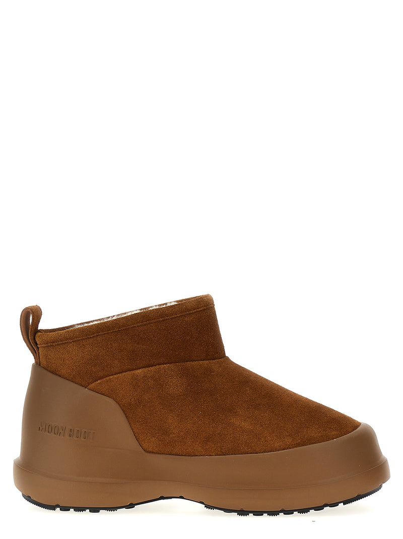 Moon Boot Luna Low Brown Cowhide Flat Boots for Women