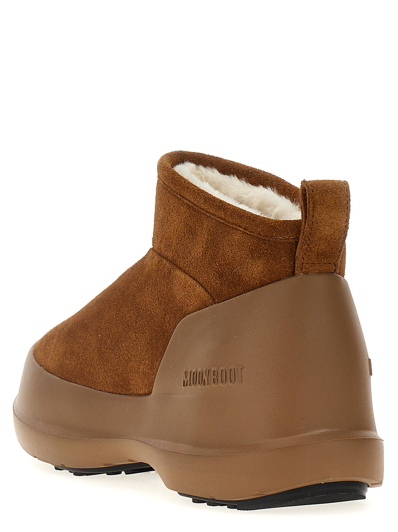 Moon Boot Luna Low Brown Cowhide Flat Boots for Women