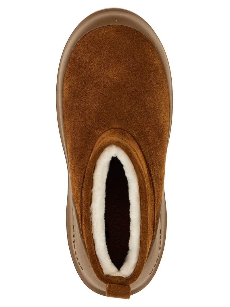 Moon Boot Luna Low Brown Cowhide Flat Boots for Women