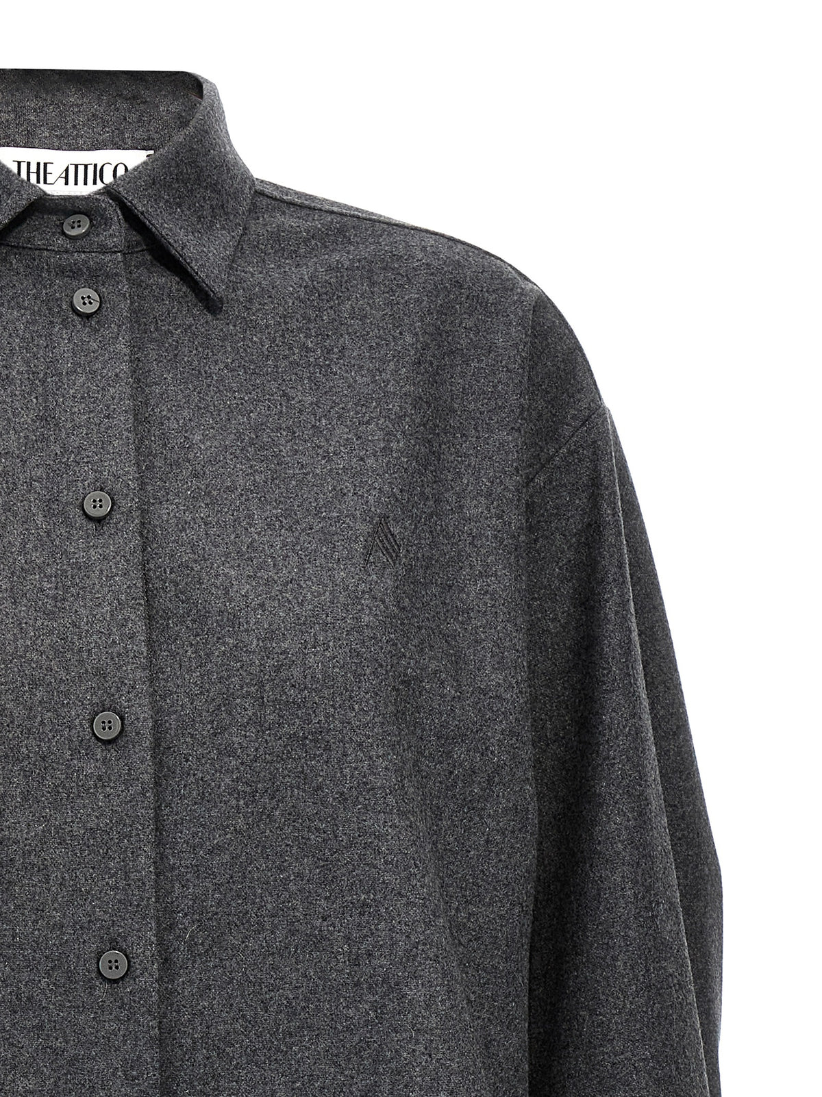The Attico Eliza Gray Wool Blouse