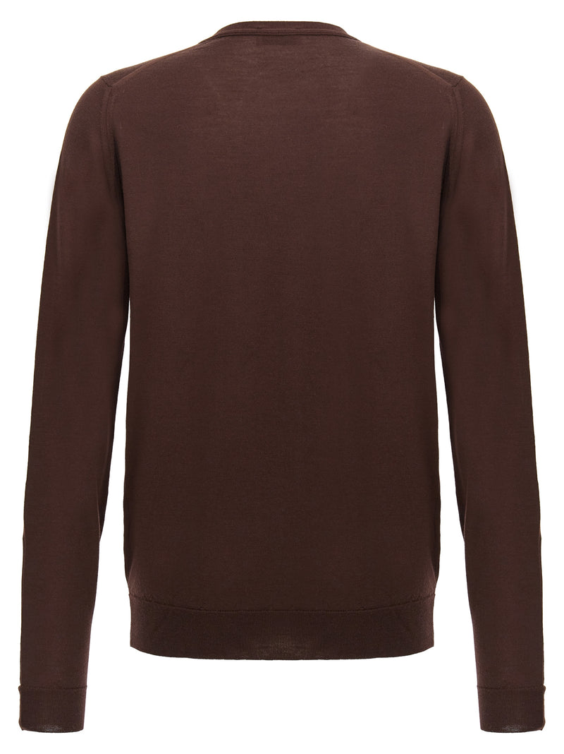 JOHN SMEDLEY Petworth Brown Wool Cardigan for Men