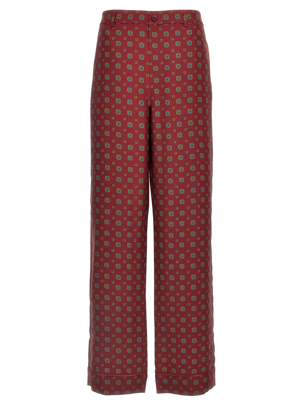 Moschino Bordeaux Silk Casual Pants - Luxurious Comfort and Style