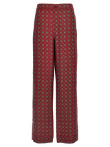Moschino Bordeaux Silk Casual Pants - Luxurious Comfort and Style