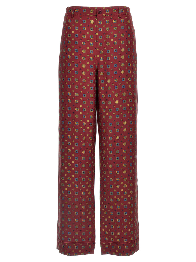 Moschino Bordeaux Silk Casual Pants - Luxurious Comfort and Style