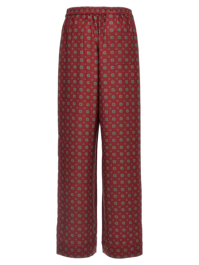 Moschino Bordeaux Silk Casual Pants - Luxurious Comfort and Style