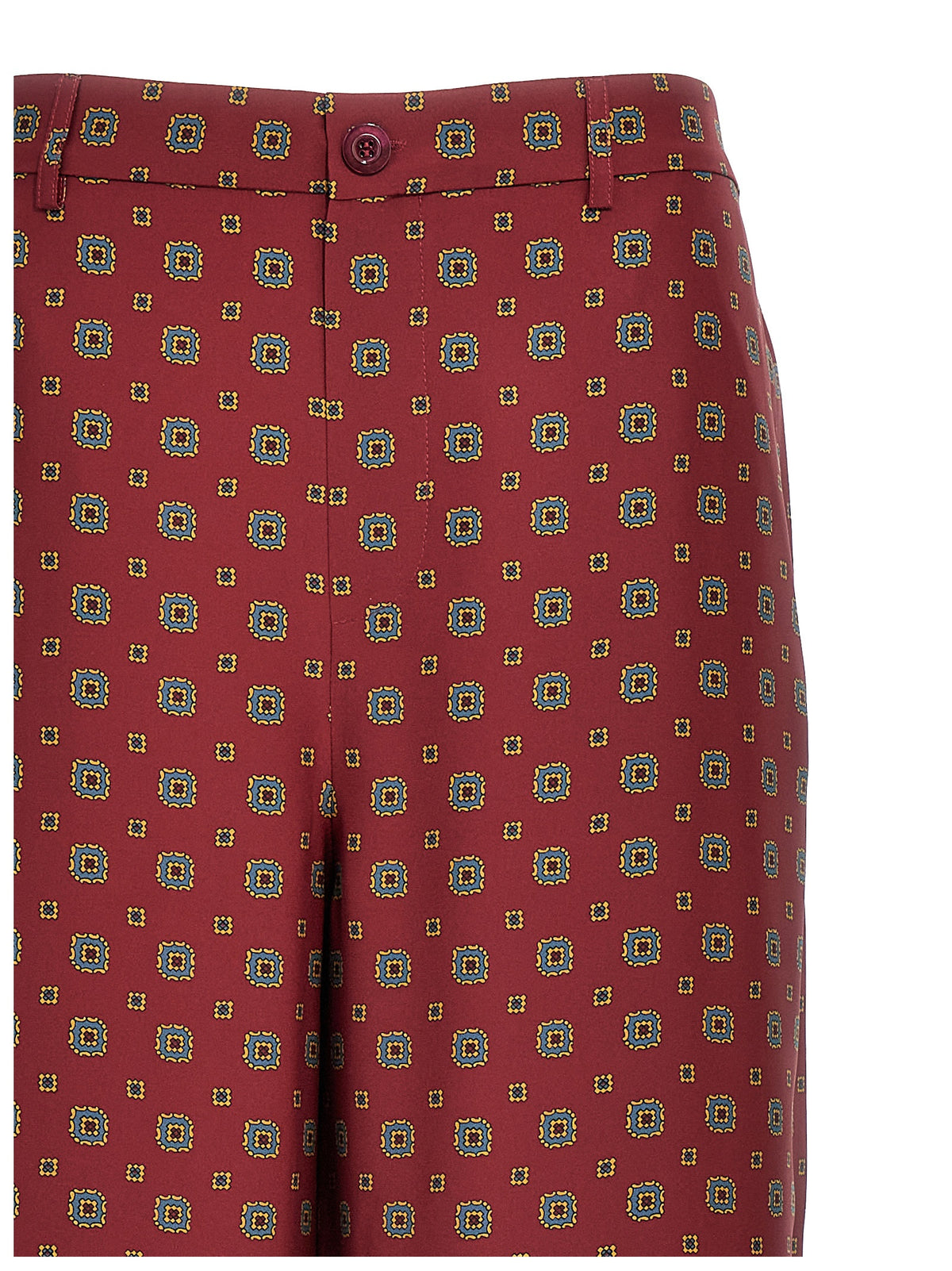 Moschino Bordeaux Silk Casual Pants - Luxurious Comfort and Style