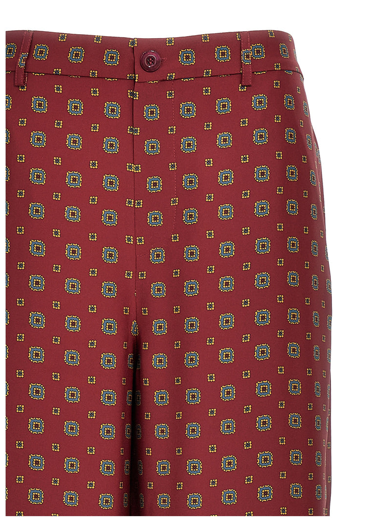 Moschino Bordeaux Silk Casual Pants - Luxurious Comfort and Style