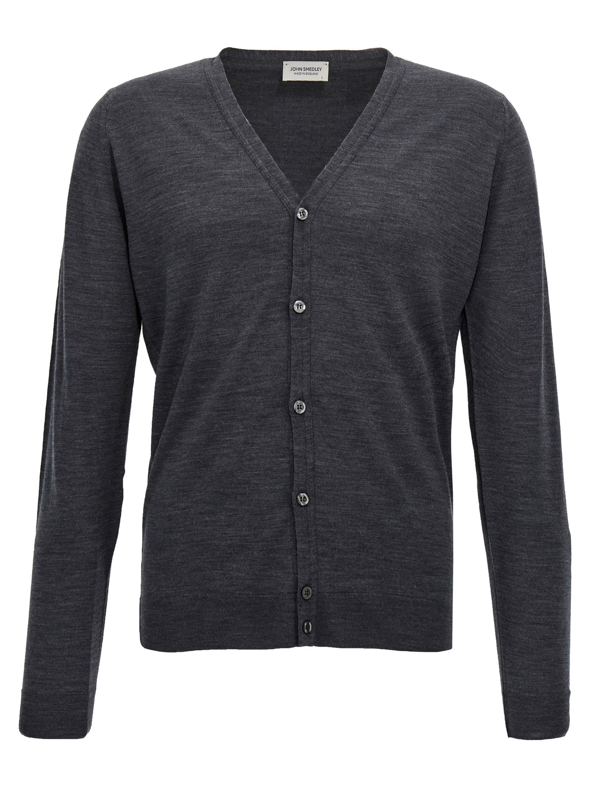 JOHN SMEDLEY Petworth Gray Wool Cardigan for Men