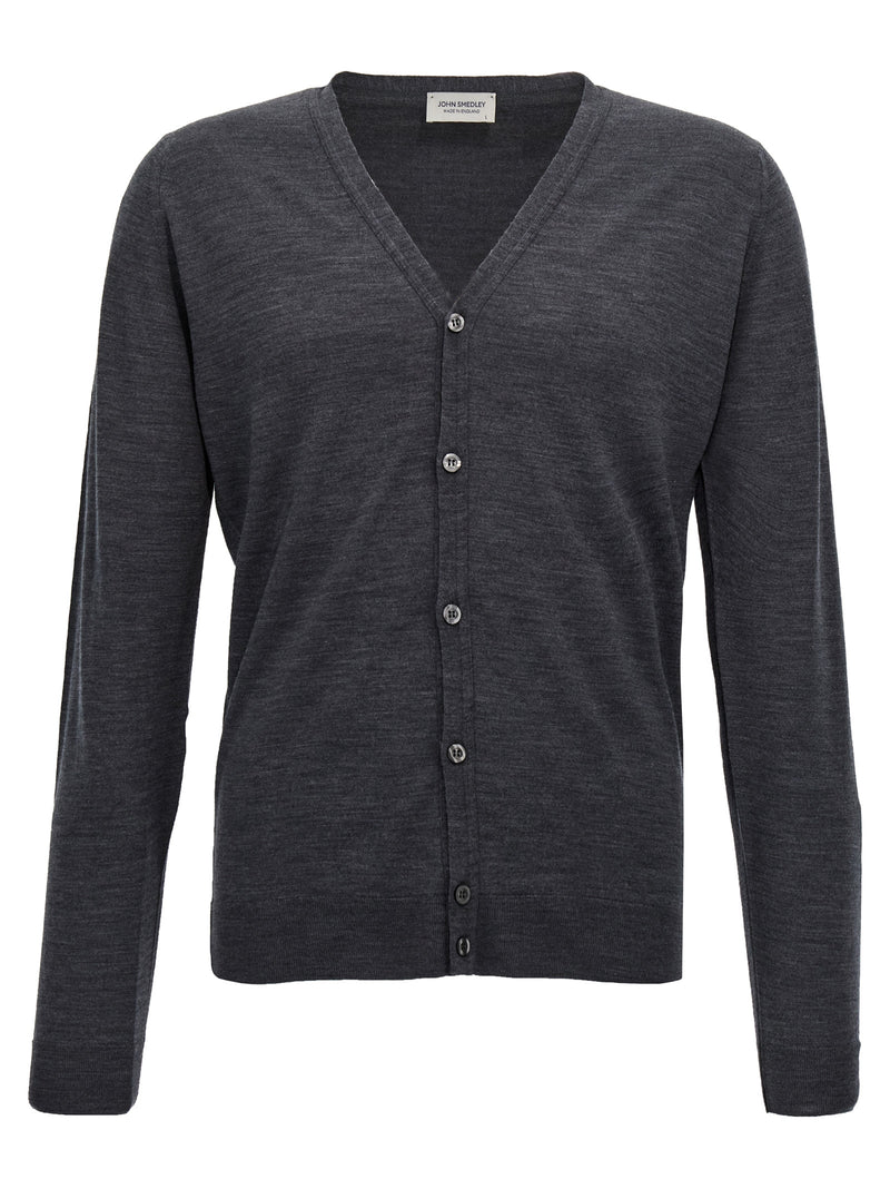 JOHN SMEDLEY Petworth Gray Wool Cardigan for Men